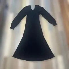 FRAY.I.D ブラック ロングニットワンピース
