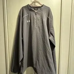 【企業刺繍入り・一点モノ】UNDER ARMOUR ハーフジップ XL グレー