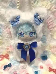 10〜13cm 着ぐるみ ぬい服 ハンドメイド ねこ ぬいぐるみ　ホワイト