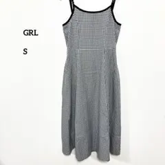 GRL グレイル チェック柄 キャミワンピース ロング S e932