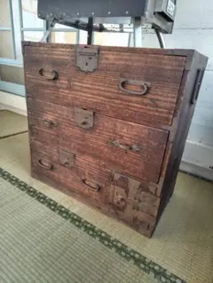 天然木 杉無垢 小箪笥 整理箱 7杯 引き出し 時代家具 古民家 レトロ