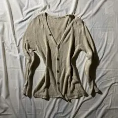90s ガイジンメイド カーディガン ベージュ リネン混 グランパコアのサムネイル