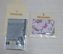 TRUSSARDI ハンカチセット グレー ピンク