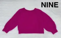 NINEアンゴラ混 Fサイズ ピンク バルーンスリーブ セーター