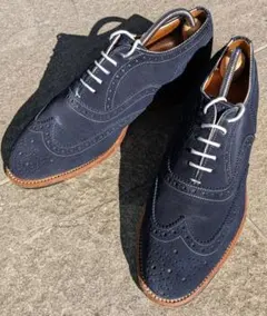 REAGAL　スエード　ネイビー　ウイングチップ