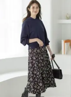 組曲　ニュアンスジョーゼット フレアスカート