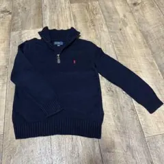 ポロラルフローレン　綿ニット　紺　ネイビー　美品　130 男女兼用