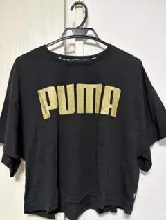 PUMA ブラック Tシャツ XL ゴールドロゴ