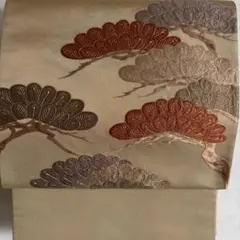 礼装用⭐︎袋帯(長さ 430㎝)引箔 手刺繍 松柄⭐︎結婚式や入学、卒業式etc