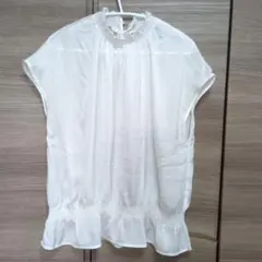 GU ノースリーブ ブラウス ホワイト Ｌサイズ