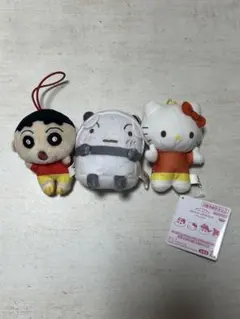 クレヨンしんちゃん シロ ハローキティ プライズ ぬいぐるみ ３点セット