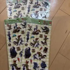 ディズニー　ズートピア　ペタペタシール　ダイソー　４点セット