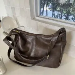 【SHEIN】ブラウンレザー ショルダーバッグ