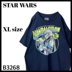 スターウォーズ マンダロリアン ボバフェット グローグー Tシャツ 紺 XL