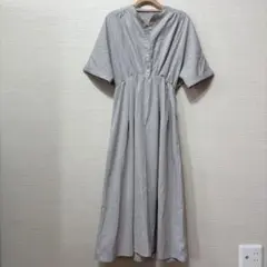 Rag Out 半袖ロングワンピース グレージュ M〜L ナチュラル シンプル