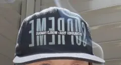 Supreme キャップ ネイビー