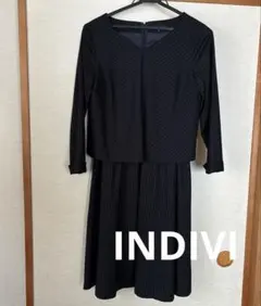 INDIVI セレモニー　ワンピース　ストライプ　入園卒園　七五三　フォーマル