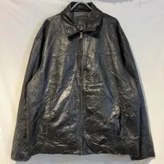 90s usa古着 レザー ジップアップジャケット 大きめ L