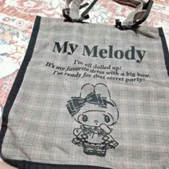 My Melody チェック柄 トートバッグ