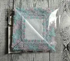 近沢レース×ミッフィー バイカラーハンカチ ライトブルー