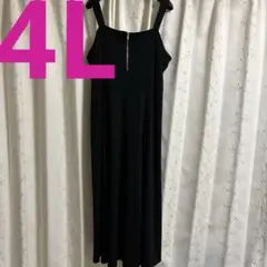 しまむら 大きいサイズ 4L ジャンパースカート ワンピース・ジャンスカ・黒のサムネイル