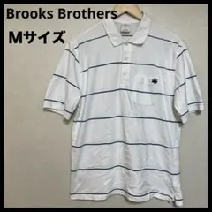 ブルックスブラザーズ　ポロシャツ　白　ボーダー　ロゴ　346