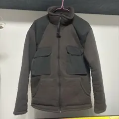 ダークブラウン ミリタリーフリースジャケット