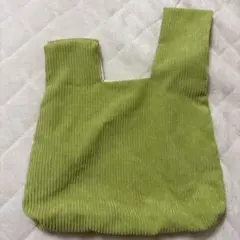 コーデュロイ グリーン ハンドバッグ