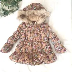 花柄コート　モコモコ　子供服　ジュニア　100  110
