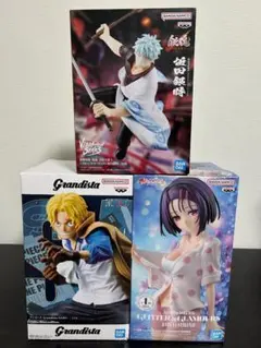 【未開封品箱傷あり】プライズフィギュア3点まとめ売り 坂田銀時/サボ/西園寺春菜