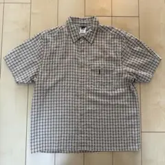 THE NORTH FACE 半袖チェックシャツ エンボス加工 Lサイズ 短丈のサムネイル