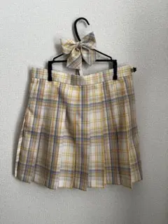 チェック柄プリーツスカート Lサイズ