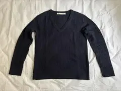 Spick & Span ネイビー Vネックセーター