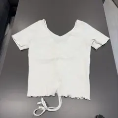 Auntie Rosa 半袖 リブカットソー ホワイト