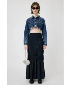 SHIRRINGロングスカート/MOUSSY/カーキ/Sサイズのサムネイル