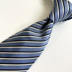 PRADA ネクタイ レジメンタル ブルー シルク イタリア製