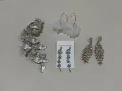 アクセサリー　シルバーカラー　ピアス　ベッドアクセ