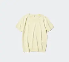 UNIQLO UVカットクルーネックセーター/ウォッシャブル　イエロー　 XL