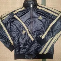 【美品】adidas ジャージ ブラック✕ゴールド 上下セットアップ O