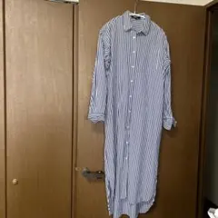 【美品】UNTITLED ストライプ 長袖 ロングシャツワンピース サイズ2