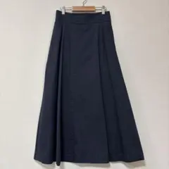 ロングスカート フレア ネイビー　Sサイズのサムネイル