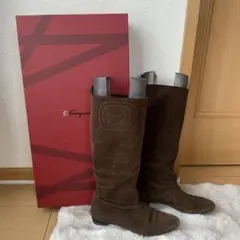 Ferragamo ブラウン ロングブーツ Eサイズ