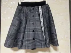 バイラビット 千鳥格子チェックテープロゴスカパンパンツスカート150160