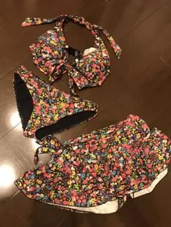 REBECCA TAYLOR ミニスカート付花柄ビキニ水着3点セット