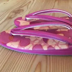 ピンク系花柄草履　未使用