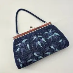 美品♪ヴィンテージ【WAKO】銀座和光★ビーズバック／パーティー／がま口バック★ 銀座東京 和光 WAKO ビーズ がま口ハンドバッグ ゴールド パーティ