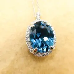 【ロンドンブルー★リングもございます】ブルートパーズ ネックレス