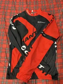 GIANT サイクルジャージ 長袖 レッド ブラック Lサイズのサムネイル