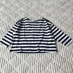 【a3928】GU 長袖Tシャツ ボーダー L 大きいサイズ コットン100%