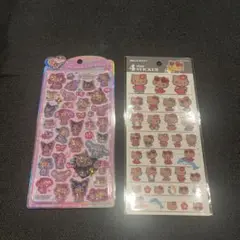 日焼けキティ　ボンボンドロップシール 4ステッカーシール　2枚セット